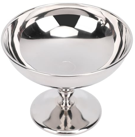 Yechiry Footed Ice Cream Cup, Stainless Steel Dessert Cup, Metal Ice Cream Bowl 304 Stainless Steel with Stable Base, Dessert Serving Dish for, Pudding, Yogurt, Fruit Salad