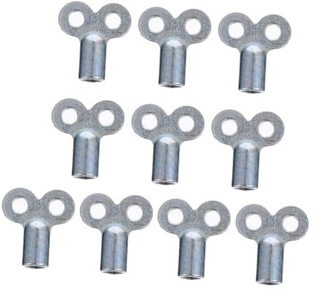 Kisangel 10pcs Radiator Valve Bleed Keys Square Hole Metal Socket Key for Radiator Air Venting Compatible with Various Heating Valves Portable Design with Predrilled for Easy Attachment