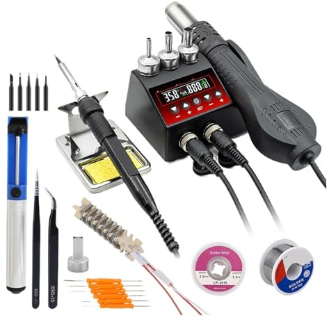 Stazione Di Saldatura 2 In 1 750W Pistola Termica Display LCD Airflowcontrol Rilavorazione For For Strumenti Riparazione Del Telefono Riscaldamento rapido(Pro 4)