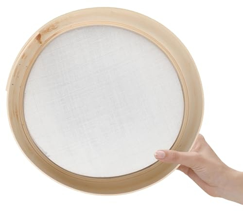 ASAKKURA Mehlsieb Einhand mit Feinem Siebgewebe, Beige | Mehl, Kakao und Salz, Sieb zum Backen, Handlich und Kompakt für Zuhause und Hotel