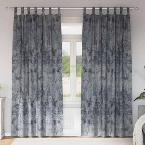 sephironlbb Tende in velluto con tende, 2 pezzi, grigio argento, 245 x 140 cm, vellutate, oscuranti, termiche, protezione dal freddo, isolamento acustico, per soggiorno, camera da letto, ufficio