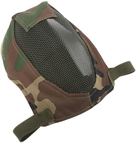 FUNOMOCYA Stoßfeste Vollgesichtsmaske aus Stahl mit Mesh Stil und Verstellbarem Nasenschutz für Fechten und Professionellen Kopfschutz im Sport