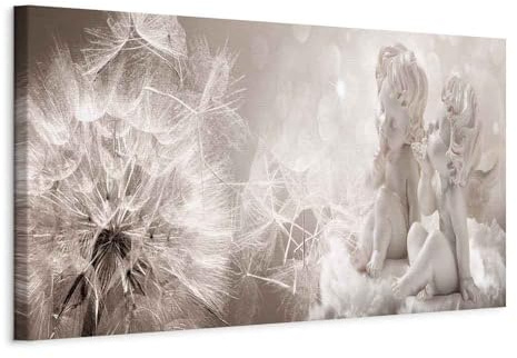 murando - Leinwandbild Blumen Engel Natur, 120x40 cm, 1-teilig, Wohnzimmer | Hochwertige Leinwand, sofort aufhängbar, ideal fürs Wohn- oder Schlafzimmer, wasserfest und lichtecht, langlebig, stilvoll