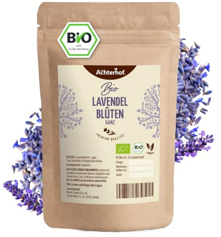 Lavendelblüten Bio getrocknet 250g | getrockneter Lavendel | Bio-Lavendel-Tee | 100% natürlich - Lebensmittelqualität | aus kontrolliert biologischen Anbau | vom Achterhof