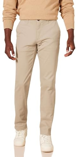 Amazon Essentials Men's Classic-Fit Casual Stretch Chino Trousers, Tan, 32W / 30L