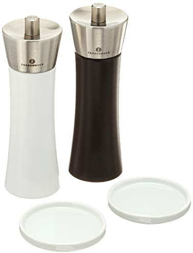 Zassenhaus Zassenhaus Augsburg - Set macinapepe e macinasale, 18 cm, in porcellana e bianco