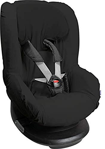 Dooky Black Uni Funda de asiento infantil (ajuste universal para muchos modelos populares, grupo de edad 1+ 9-18 kg, sistema de cinturón de 3 y 5 puntos), Negro
