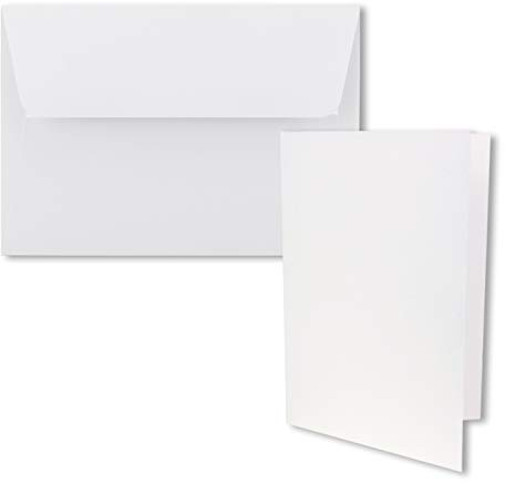 Set di 50 biglietti pieghevoli, formato DIN B6, 12 x 17 cm, con buste DIN B6, con chiusura adesiva, per inviti e biglietti di auguri per compleanno o matrimonio