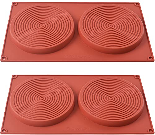 ionEgg Runde Kuchenformen, 13,7 cm große Silikonformen zum Backen, antihaftbeschichtete und schnell abnehmbare Backformen für Schichtkuchen, Käsekuchen, Regenbogenkuchen, 2er-Pack