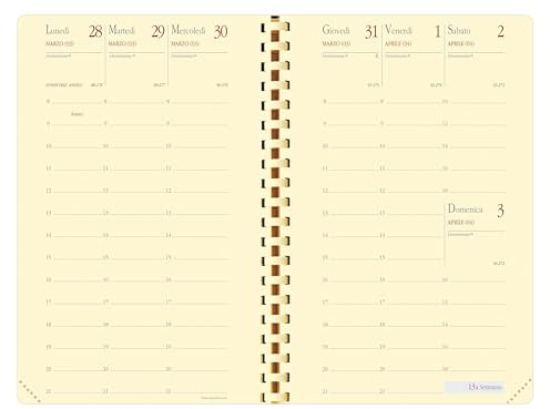 QUO VADIS, 521021Q, Linie: Planning 16 S, Innentaschenkalender 2024, Wochenansicht, 13 Monate, Dezember-Dezember, 9 x 16 cm, Papier Elfenbein, Italienisch