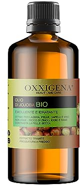 Oxxigena - Aceite de Jojoba BIO 100% Puro, Paquete de 250 ml, Prensado en Frío, Hidrata y Nutre Profundamente la Piel, Da Brillo al Cabello, Vegano y Sin OGM