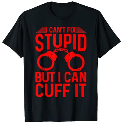 Lustiges Polizei-Geschenk für Männer und Frauen, coole Polizei-Handschellen T-Shirt