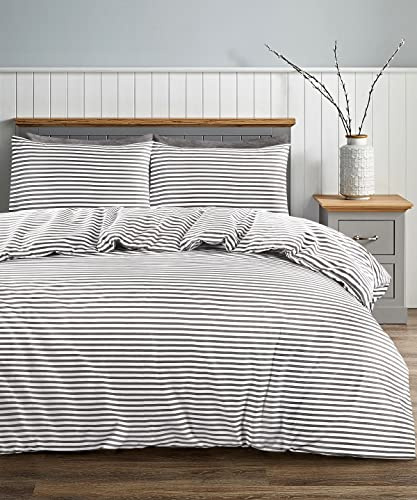 Adam Home Double Duvet Set - 3 PCS Soft Microfiber Double Duvet Cover with Pillowcases (Grey,Double)