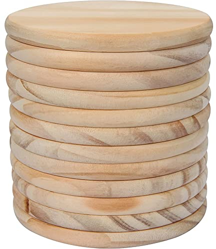 Hapihom 20 Stück unlackierte Holzscheiben 7,9 cm DIY Runde Blanko Holzspäne für DIY Architekturmodelle Zeichnung Malerei Holzgravur
