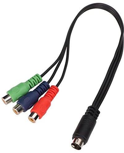 Septpenta 11.8 Inch Mini DIN 9 Pin Male to 3 RCA Female Cable Adapter, Double Shielded Pure Copper Core, PVC Material, Clear Signal Transmission