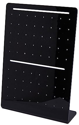 HOBBIESAY 72 Loch Acryl Schwarz Ohrring Display Ständer Ohrring Halter L Stud Schmuck Display Halter Organizer Ohrringe Ständer Kunststoff Display Rack Für Ohrringe