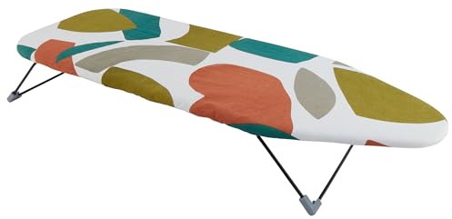 Salter LASAL31701WEU7 Tabletop Ironing Board – Foldable Small Ironing Table, Lightweight, Machine Washable Cover, Hanging Hook For Storage, Compact & Portable, Travel/Caravans, 80 x 30cm, Warm Harmony