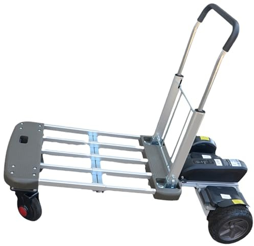 FresQa Elektrischer Handwagen, klein, flach zusammenklappbar und Teleskop-Aufbewahrung, Werkzeug für Zughilfe, Handhabung des Campingplatzes, 8,5 Zoll, 36 V, 144 Wh