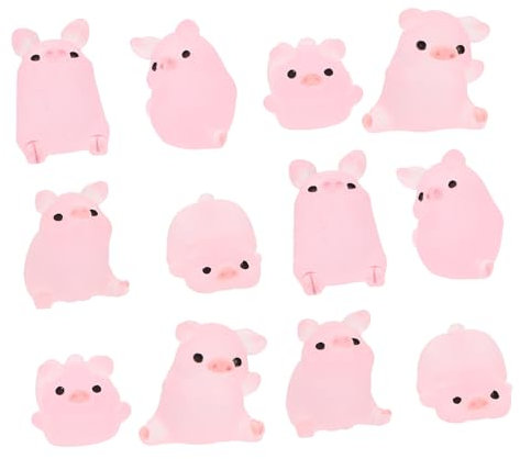 CAXUSD 12stücke Harz Schwein Charms Schmuck-Ornament DIY-bastel-Charm Bastel-Ornament Miniatur Schwein Statue Harz-Charms DIY-zubehör -Charm -bastelmaterialien