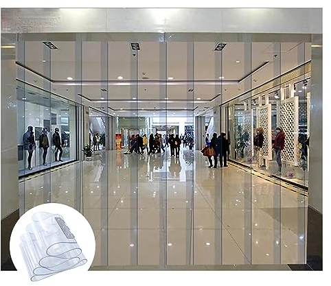 IBOWZ PVC Lamellen Streifenvorhang Durchsichtiger PVC-Streifenvorhang, PVC-Kunststoff-Vinyl-Streifenvorhang, Winterwindschutz und Lärmreduzierung, Terrasse, Küche, Eingang