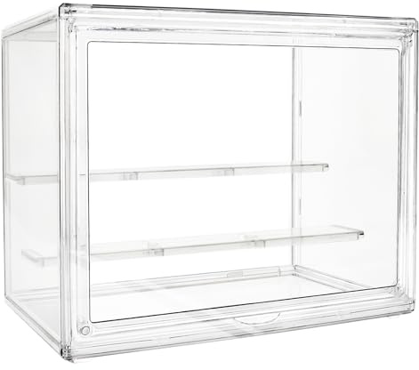 Acryl Clear Display Case Staubdicht Blind Box Transparent Assemble Storage Showcase Collection Acryl Würfel für Spielzeug Puppen Souvenirs Modelle Mit 2 Partitionen Größe 27 x 18 x 22 cm (Style A)