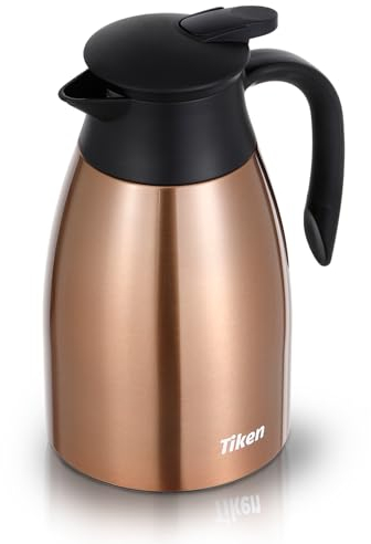 Tiken 1.5L Thermoskanne Edelstahl Doppelwandige Vakuumisolierung Isolierkanne Kaffeekanne