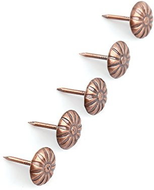 Acouto Vintage-Polsternägel, Möbelnägel für Heimdekoration, 100 Stück Bronzefarbene Metallanhänger (Rot 11 * 16mm)
