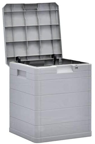 Kavolet Garten-Aufbewahrungsbox 90 L Auflagenbox Garten Balkonbox Gartenbox Hellgrau 42,5 x 44 x 50 cm