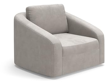 Cavadore Sessel Jawa / Bodennaher Polstersessel fürs Wohnzimmer, passend zur Garnitur Jawa / 116 x 88 x 104 / Flachgewebe, Hellgrau