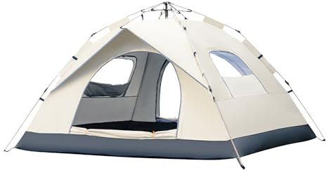 Ergocar Camping-Zelt, 4-5-Personen-Familienzelt, Kuppelzelt, Wasserdichtes Und Winddichtes Tragbares Zelt Mit Tragbarer Beutel, Geeignet Für Terrasse Outdoor Campingaktivitäten