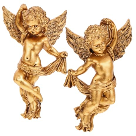 STOBAZA 2stücke Engel Figur Wand Dekor Harz Engel Hängen Ornament Wand Hause Schmuck Bastelornament Figurenschmuck