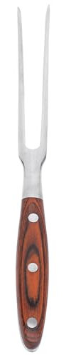 Forchettone da Carne Versatile, Forchettone da Carne in Materiale Premium con Manico Comodo, Forchettone da Carne in Acciaio Inossidabile con Manico in Legno per Cucina, (Legna)