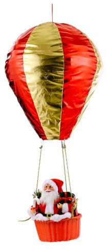 TOKIDNY Santa Claus Heißluftballon Weihnachtsdekoration Aus Verschleißfestem Material Für Abgehängte Decken Klassische Farbige Cartoon Deko Für Weihnachtsfeier Und Einkaufzentren