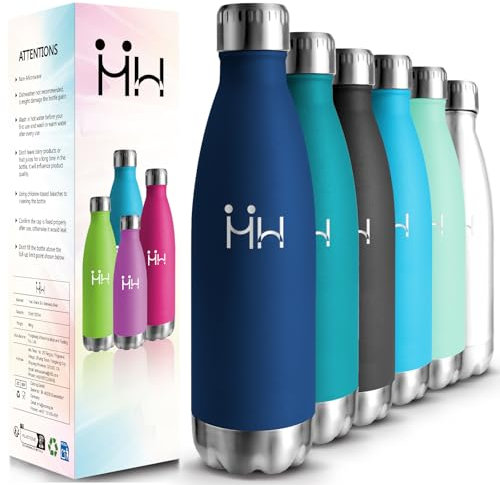 HoneyHolly Borraccia Termica, 18/8 Acciaio Inox Bottiglia Termica - 750ML - Senza BPA Borraccia Palestra, Isolato Sottovuoto, Antigoccia, Bottiglia Acqua Termos per Scuola, Sport, Ufficio
