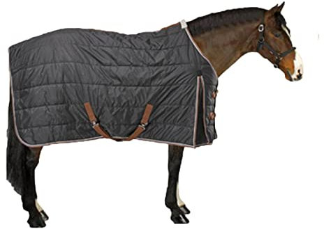 Gewicht Pferd Weidedecke, Schwarze Decke, Pferdedecke, Winterdecke, Pferdehaube, Ponygewicht, Mini-Regendecke, stabiles Nylon, leicht, Wickelwärmer, verstellbar(145cm/57in)