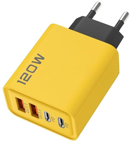 Lisutupode Caricatore da telefono cellulare da 120 W, Plug Cube da 120 W, caricatore portatile da parete per ricarica rapida, caricatore rapido universale per telefoni cellulari, adattatore USB ad