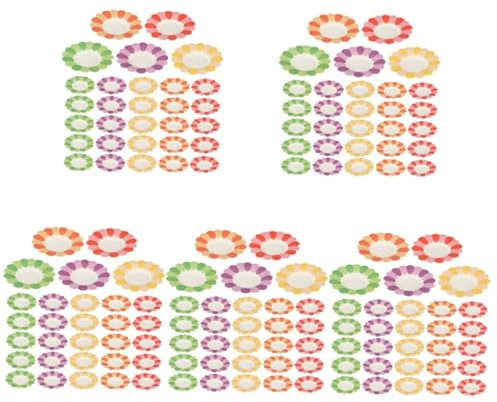 PRETYZOOM 5sets for Celebrations Disposable Paper Plates Cake Serving Plates Party Paper Dishes No Washing Needed 100pcs*5