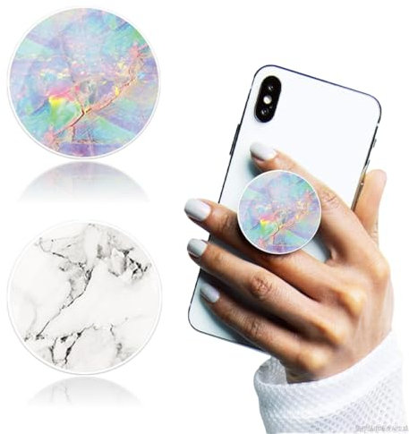 2 Pezzi Supporto Ad Anello per Cellulare, Supporto di Alta Qualità, Base e Impugnatura Estensibili per Smartphone e Tablet (A)