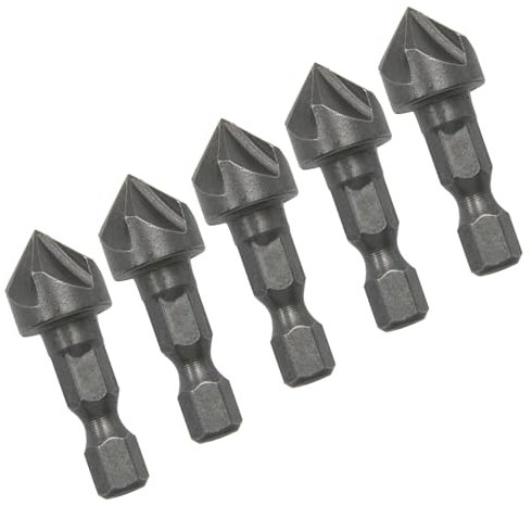 Precise Chamfer Drill Bit Set With Hexagonal Grip For Efficient Wood & Metal Deburring Woodworking Hole Opener Tool 5pcs