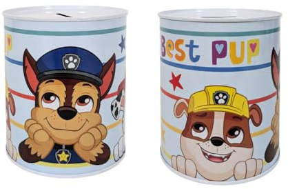 My Sweety Pop Paw Patrol Spardose Metall Weiß Schule Aufbewahrung | Münzen 12 cm