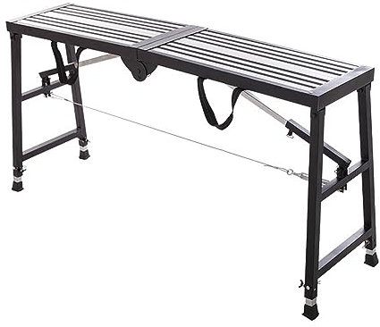 Scala pieghevole portatile resistente – piattaforma mobile regolabile per ponteggi antiscivolo per cartongesso scala da lavoro in acciaio zincato per edilizia e ingegneria