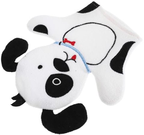 Niedlicher Kinderbadehandschuh für Kleinkinder mit Cartoon Motiv | Schrubbhandschuh aus Stoff, Sanftes Baden und Gründliche Reinigung, Adorables Muster für Kinder