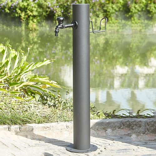 Fristående trädgårdsvattenpelare utomhus vattenpelare, 304 rostfritt stål vertikal trädgård vattenpelare golvmontering hydrant fontän frysa sprickbeständig utomhus gårdskran