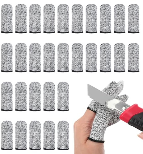 30 Pcs Finger Guards, Fingertip Protector Reusable Anti-Cut Fingertip Guards for Work, Sculpture & Crafting Elastic and Flexible Wearing