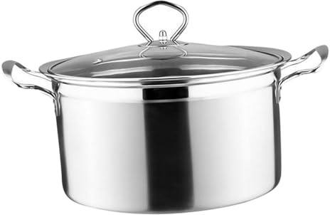 DECOMELODY Casserole à Lait Acier Inoxydable pour Induction et Gaz Pot à Soupe Débordement et Adhésif avec Couvercle