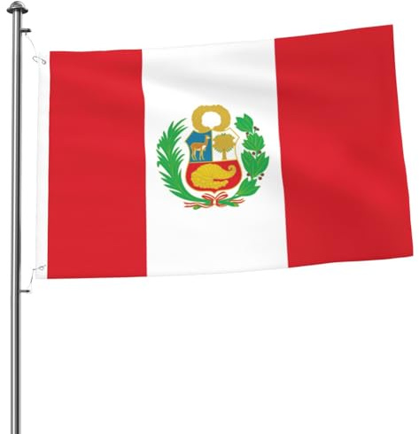Bandera de Perú de 2 x 3 pulgadas, bandera de doble cara, resistente y decorativa, ideal para jardín, dormitorio y decoración de fiestas