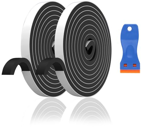 2 Stück Ceranfeld Dichtungsband Selbstklebend, Hitzebeständiges Dichtband für Kochfeld, selbstklebendes Fugenband aus EPDM Kautschuk, wasserdicht, inklusive kleinem Schaber, 5m Rolle 10mm x 3mm