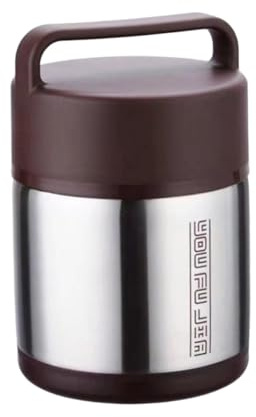 TOBBOMEY Fiambrera Térmica de Acero Inoxidable con Doble y Aislamiento Contenedor de Comida Portátil para Escuela y Oficina Mantiene Caliente Fugas