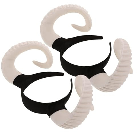 ORFOFE 2pcs Ram Horn Headband Sheep Horns Halloween Cosplay Costume Hair Hoop for Adult Photo Shoot Event Animal-inspired Headband