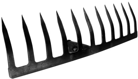 VALICLUD Rastrello da Giardino in Ferro Robusto a 11 Denti per e Foglie Cadute, Rastrello Agricolo Resistente All’Usura per Terreno e Giardinaggio Professionale
